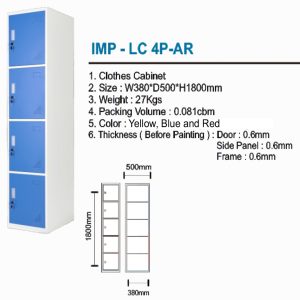 Locker Cabinet Importa IMP-LC 4P-AR